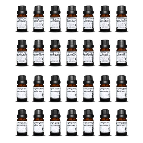 Homeopathic Kit of Polychrests Containing 28 Most Commonly Used Remedies in 30C Potency - 10ml Glass Container