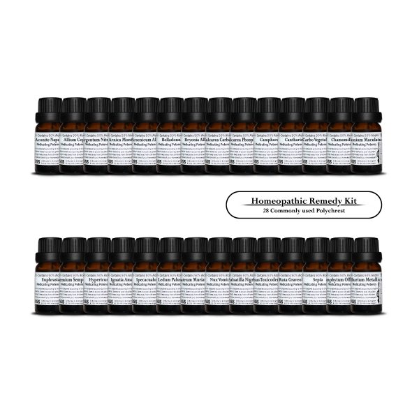 Homeopathic Kit of Polychrests Containing 28 Most Commonly Used Remedies in 30C Potency - 10ml Glass Container - Image 2